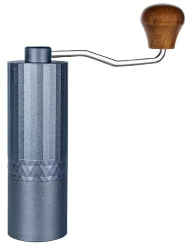 RSNMocha Manual Coffee Grinder,Capacity 25g Hand Coffee Grinder with Adjustable Conical Stainless Steel Burr,French Press Espresso to Coarse for Kitchen (Light Blue, L: 156mm)