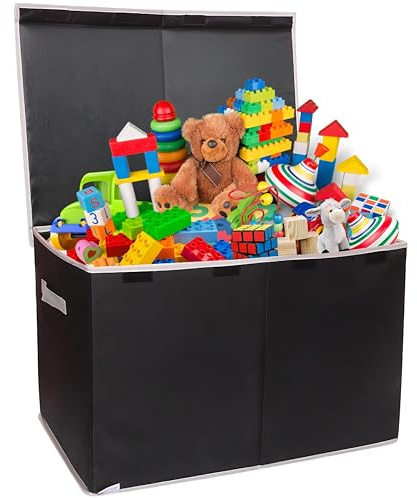 MY DUK HOME UltraFlexiBox – Large Capacity Toy Box, Folding Children's Storage Cabinet, Bench Chest with Detachable Lid, Multi-Use Organization Box, Easy to Clean, Ideal Bedroom and Living Room