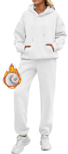 Chandal Mujer Invierno Polar Oversized Chándal Completo 2 Piezas Manga Larga Sudadera con Capucha y Pantalón Conjunto Dos Piezas Conjuntos Deportivos Fitness Jogging Ropa Deportiva Sweatshirt