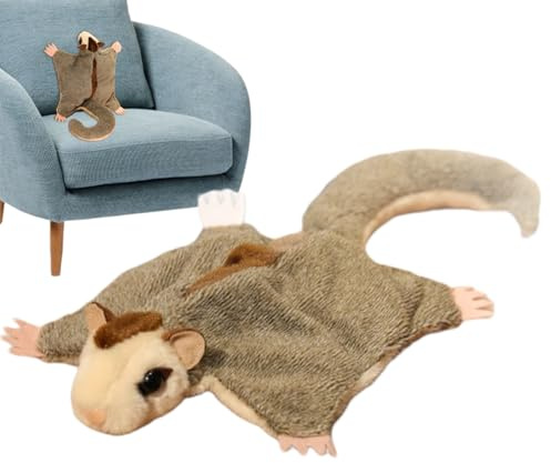 Generico Petauro dello zucchero peluche scoiattolo volante bambola realistica magnete peluche in metallo sentirsi compagno regalo collezionista amante degli animali