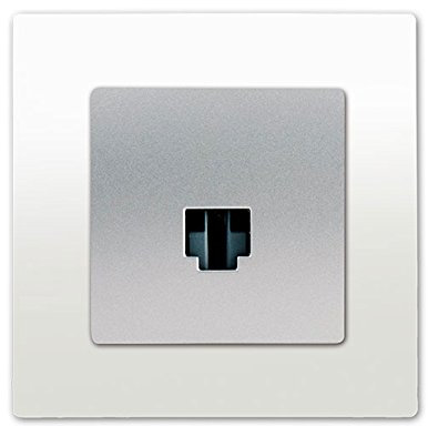 Prise RJ45 Silver Delta Viva + Plaque Blanc