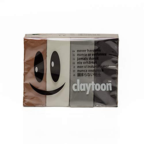 Van Aken Plastalina Modeling Clay 1 lb. neutral tones set of 4 white, ivory, gray, black