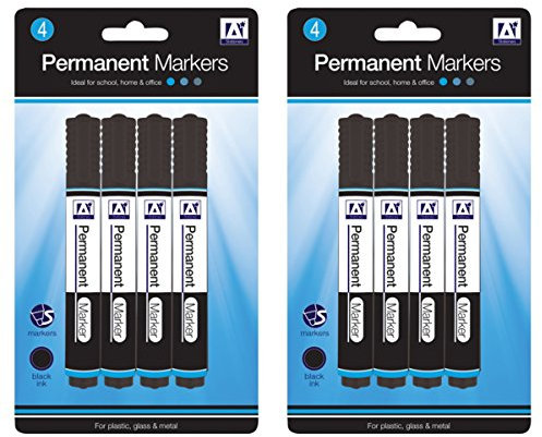 Anker International Stationary Permanent Marker - Black (Pack of 4), PBLK/3