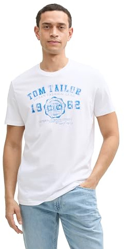 TOM TAILOR Uomini Maglietta con logo stampato