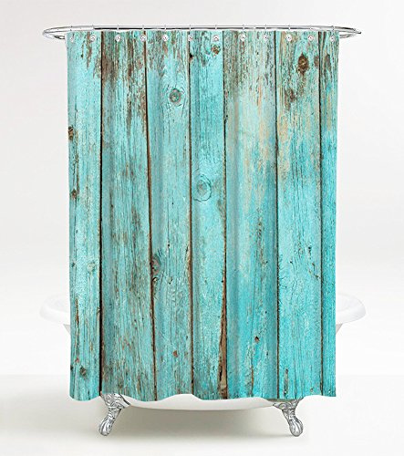 Sanilo Duschvorhang Lumber 180 x 200 cm, hochwertige Qualität, 100% Polyester, wasserdicht, Anti-Schimmel-Effekt, inkl. 12 Duschvorhangringe