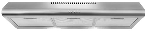 Cosmo COS-5MU36 - Cappa per armadietto, 91,4 cm, condotto sottile, con 3 filtri e luci a LED in acciaio inox, 91,4 cm
