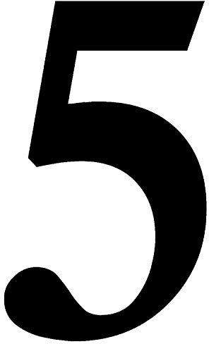 Zahlen-Aufkleber Nr. 5 in schwarz I Höhe 20 cm I selbstklebende Haus-Nummer, Ziffer zum Aufkleben für Außen, Briefkasten, Tür I wetterfest I kfz_472_5