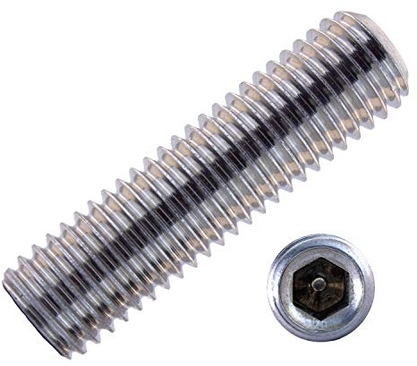 Gewindestifte mit Innensechskant u. Kegelkuppe M12x80 mm aus Edelstahl A2 (5 Stück) | DIN 913 - Madenschrauben - Wurmschrauben von MESAROS®