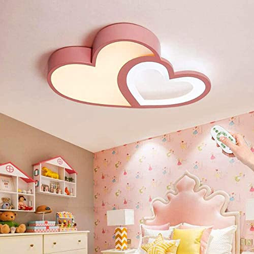 CNMKLM Dimmbar Kinderzimmerlampe LED Cartoon Deckenleuchte Modern Mit Fernbedienung Jungen Mädchen Acryl Herz Lampeschirm Kronleuchter Schlafzimmer Wohnzimmer Deckenbeleuchtung Innenbeleuchtung