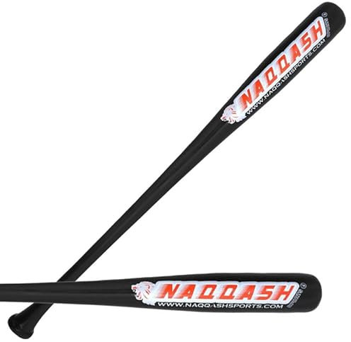 Naqqash Sports 86,4 cm Selbstverteidigungs-Baseballschläger – schwarzer Schaft und Griff, Buche/Pappelholz für Jugendliche und Erwachsene, 567 g, 5,7 cm Schaft