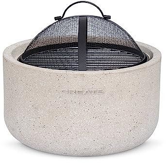 CREATE/Fire Bowl Grill/Brasero Exterior con Grill/Ligero, Amplia Superficie de Parrilla, Cocina al Aire Libre, Fabricado a Mano