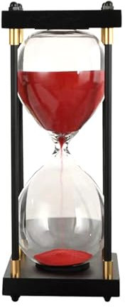 60 Minuten Holz Sanduhrgeschenk，Dekorative Sanduhr, Timer können in Klassenzimmern,Küchen, Wohnungen, Büros und auch als dekorative Timeruhr für Kinder und Erwachsene，Gioco Di Scuola (rot)