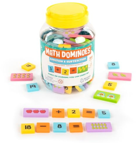 Learning Resources Matematikdomino - Addition och subtraktion, 3+ år, matematikspel för barn, siffror, funktioner och bilddomino, matematikresurser, dominospel
