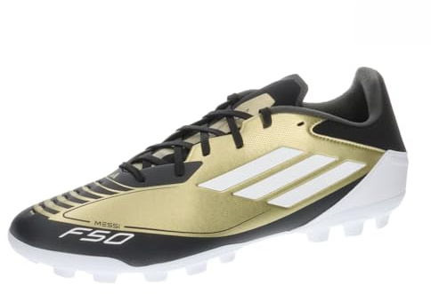 adidas Calcio artificiale da uomo F50 League Messi, Oro nero, 44 2/3 EU