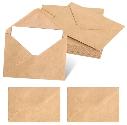 Kraftpapier Umschläge, 50 Stück Braun Briefumschläge mit 75 Stück Blatt Blanko Papier Karten B6 Briefumschläge, Briefumschlag Umschläge Faltkarten für Geldgeschenke Dankeskarten Einladung