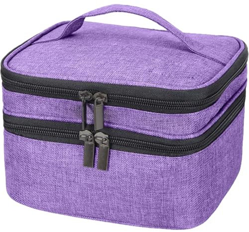 Nagellack organisatör, dubbla lager nagellack förvaringsfodral, reseförvaring av nagellack, nagellack förvaringsfodral, nagellack hållare, Lila, Purple