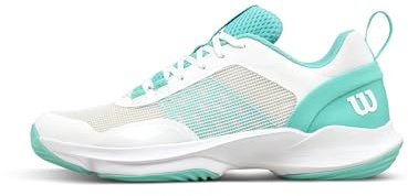 WILSON Hurakn Pro V2 Women's Padel Shoe - White/Turquoise, Size 8 US