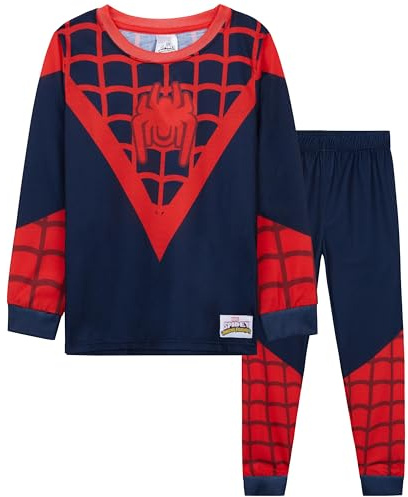Get Trend Spidey Pigiama Bambino 3-8 Anni, Maglietta Manica Lunga e Pantaloni, Abbigliamento da Casa, Regalo Ragazzo (3-4 Anni, Nero/Rosso Spidey)
