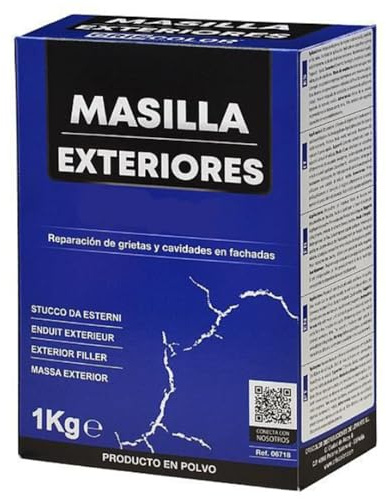 YIJIA | Masilla Exteriores de Pared, Pasta para reparar, Producto en polvo, Alta Adherencia, Ideal para reparar grietas y cavidades en fachada, Formato 1 Kg, Color Blanco