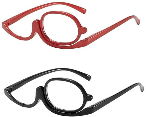 Rivvra 2 Pcs Makeup Reading Glasses with Flip-Down Lens
