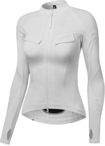 XFNWT Chaqueta de moto ajustada para mujer, transpirable, protectora, con inserciones de protección CE extraíbles, camiseta reflectante de seguridad para motociclismo, senderismo,White-L(EU)