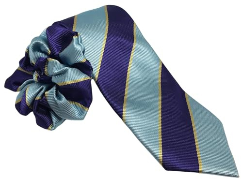 Equetech Junior Navy/Purple/Gold Striped Showing Riding Tie – 45 Children’s Equestrian Show Tie