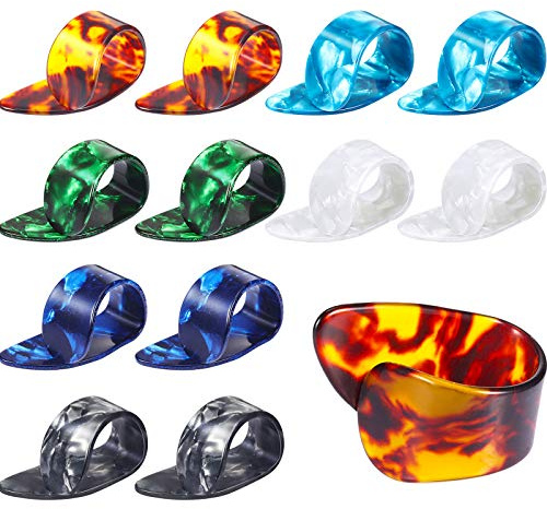 Frienda Thumb Finger Picks, Flat Thumbpicks, Celluloid Hand Guitar Pick Plectrum