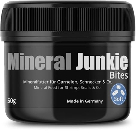 GlasGarten Mineral Junkie Bites | 50g - Complementary feed for shrimps & snails, supplementary food/rearing food with minerals, soft bites