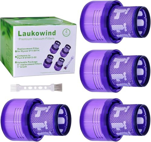 Laukowind Filter für Dyson V11 SV14 V15 SV22 Series, 4 stück Replacement Filters für Dyson V11 Animal/Absolute/Torque Drive/Fluffy/Complete Pro V15 Detect SV14 Cordless Vacuum Cleaner