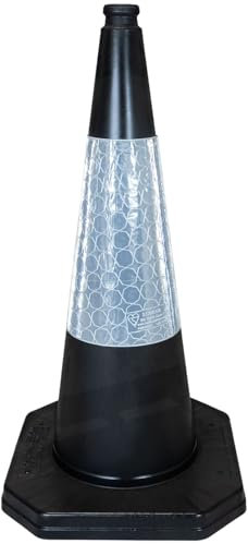 Street Solutions UK - 750mm Tall Traffic Cone Reflective Sleeve For Indoor And Outdoor Usage, Self Weighted Cones Are Manufactured In The UK(Black)