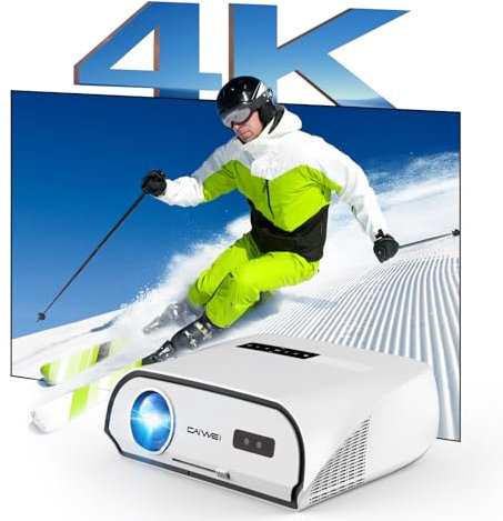 4K Ultra HD Daytime Home Theater Projector High Bright 14300 Lumens Smart Movie Projector HDR Daylight WiFi6 Bluetooth RJ45 LAN Outdoor Gaming Projectors Keystone Zoom Outdoor Home Entertainment Work