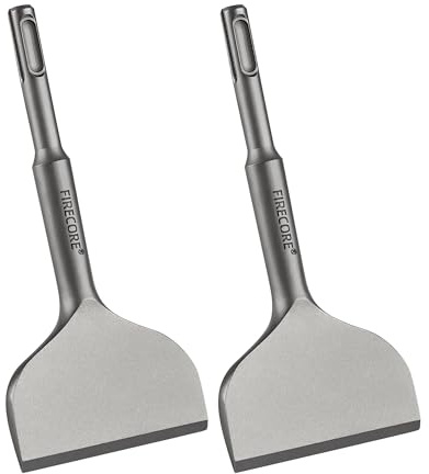 Firecore 2 cinceles SDS Plus de 3 pulgadas de ancho, herramienta de cincel doblado para quitar azulejos (3 x 6.5 pulgadas) FS18365
