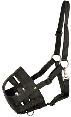 Harry`s Horse Maulkorb Nylon/Gummi, schwarz Fressbremse, Kolik, Anweiden..
