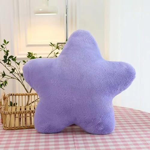 Kissen Stern Plüschkissen Stern Wurfkissen Schlafkissen Gefülltes Kissen für Heimdekoration (40cm, Purple)