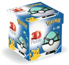 Ravensburger Pokemon Pokeball Net Ball 3D Jigsaw Puzzle for Adults and Kids Age 6 Years Up - 54 Pieces - No Glue Required