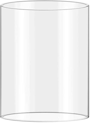 Portavelas exterior diámetro 14,5 cm altura 26,5 cm pared 4 mm cilindro cristal transparente sin fondo bordes alisados medida fabricación en otros tamaños posibles