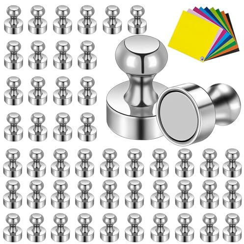 Omtofo 50 pcs Aimant Puissant, 12x16mm Puissant Petit Aimant Neodyme Super, Frigo Magnét, pour Réfrigérateur Tableaux Blancs Photos La Carte Notes Tableau Blanc