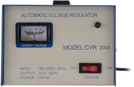 Power Conditioner, 2000 W, Automatischer Spannungsregler mit 2 Universalsteckdosen, 160–250 V Eingang, Einphasiger Automatischer Spannungsstabilisator für Computer, Mobiltelefone