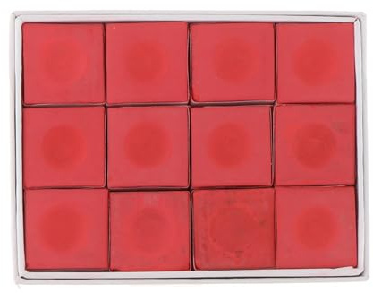 LOVIVER Lot de 12 craies de Queue de Billard Pratiques et légères, Accessoires de Billard pour Tournoi de Billard, Rouge