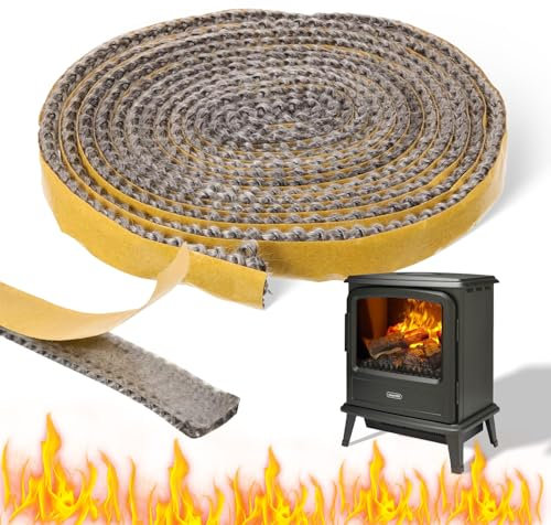 Guarnizione Stufa a Legna Guarnizione Stufa a Pellet Guarnizione Adesiva Guarnizione Alta Temperatura Guarnizione Forno 3m x 10mm x 3mm Guarnizioni Adesive Adatte per Caminetti Quadrati e Stufe Diritt