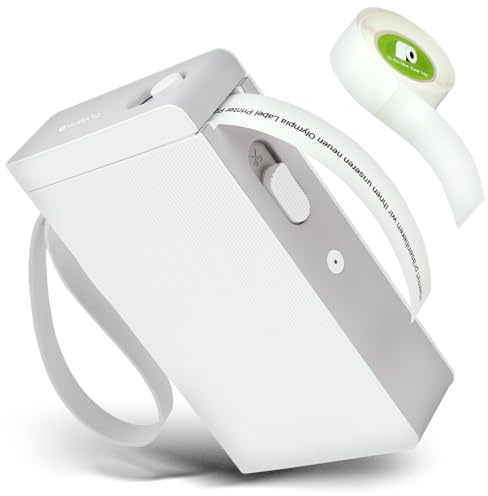 Olympia P22 Etikettendrucker | Etikettiergerät für Home Office & Bürobedarf | Bluetooth-Thermodrucker für Küche, Büro & Hobby | Label Printer für Endlospapier | Wasserfest & Abriebfest (Weiß)