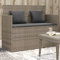 Willood Gartenbank mit Kissen und Stauraum Grau Poly Rattan
