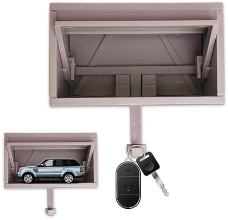 Henjunu Tableau Porte-Clés de Garage Avec Porte Ouverte 3D - Porte-Clés Mural Créatif - Rangement pour Clés - Porte-Clés Petit pour les Amateurs de Voitures