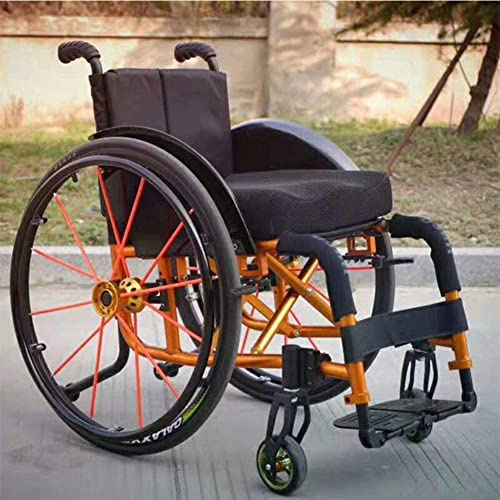 Ultra Lightweight Folding Aluminium Frame Wheelchair w/Armrest Swing Leg Rest - Ergonomic Sport Wheelchair for Comfort