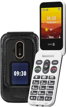 Doro Leva L20 Protect Pack - Téléphone Portable Senior - Téléphone À Clapet 4G Débloqué - Grand Écran - Son HD Puissant - Appareil Photo - Touche d'Assistance avec GPS - Socle Chargeur Inclus - Cover