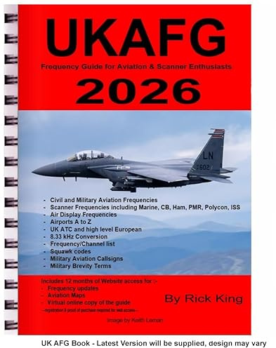 UK AFG AM/FM Radio Scanner, Information, Ultimate UK Printed Guide, Maps, Airband Frequency, Aviation Civilian and Military, HF/VHF/UHF, Marine, Ham, CB, PMR, A-Z Airports (Spiral Ring Bound Version)