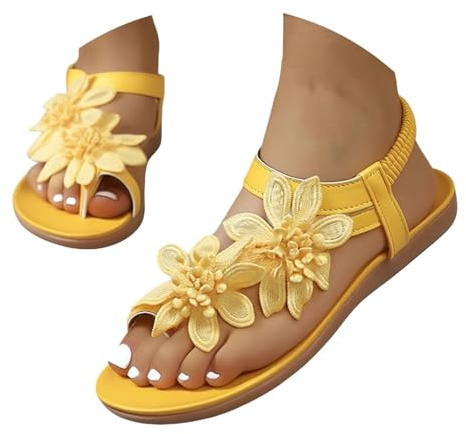 Generiska damsandaletter, platta – ortopediska sandaler, damer, eleganta, coola med fotbädd, sandaletter, bekväma, boho, flip-flops, platta, mjuka, lediga, öppen tåseparator, sommarskor, strandskor