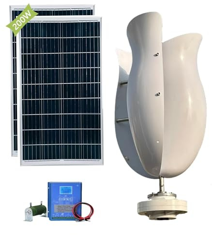 12V/24V/48V vindkraftverk högeffektiv vertikal axelgeneratorsats för hem och isolerade hybridsystem för vind- och solenergihybridsystem.
