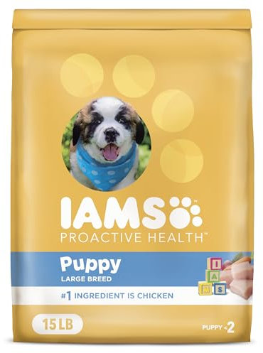 IAMS Proactive Health Puppy Food, Large Breed Premium Puppy Food for Large Dogs, 15 Lb. Bag