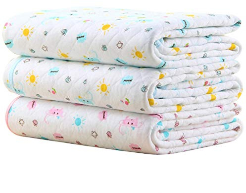 MBJERRY Waterproof Changing Pads Portable - Breathable Leak Proof Mattress Pad Protector Baby Changing Mat for Toddler, Kids Pack of 3 (M (27.5 x 19.7 Inch))